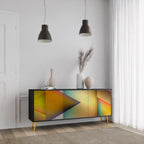 PIERCING SHARPNESS Aparador de 3 Portas em Acabamento Preto