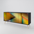 PIERCING SHARPNESS Aparador de 3 Portas em Acabamento Preto