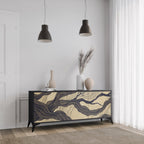 UNIFIED FRAGMENTS 3-Door Sideboard in Black Finish