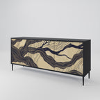 UNIFIED FRAGMENTS 3-Door Sideboard in Black Finish