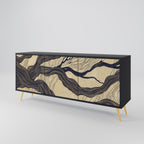 UNIFIED FRAGMENTS 3-Door Sideboard in Black Finish