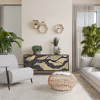 UNIFIED FRAGMENTS 3-Door Sideboard in Black Finish