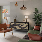 UNIFIED FRAGMENTS 3-Door Sideboard in Black Finish