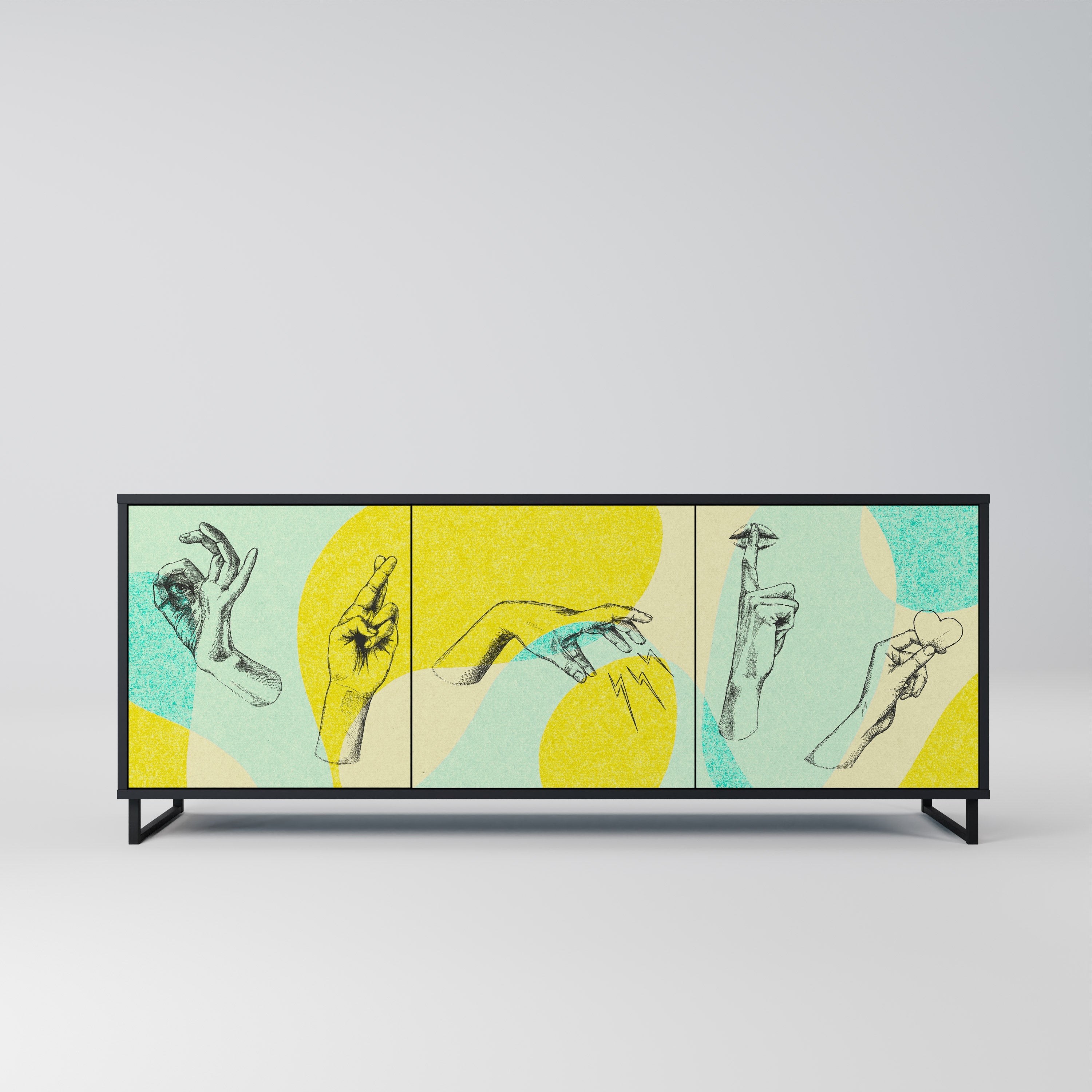 BODY LANGUAGE 3-Door Sideboard in Black Finish