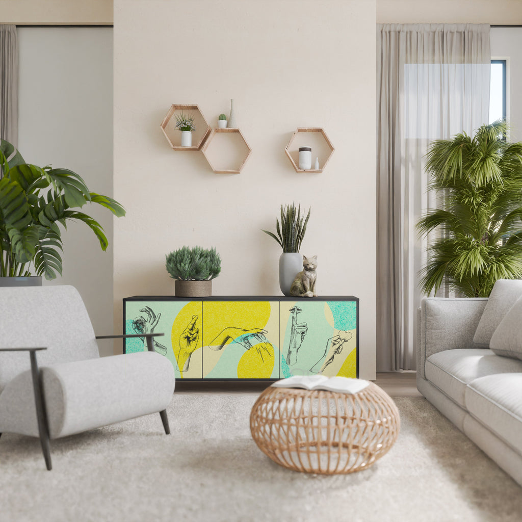 BODY LANGUAGE 3-Door Sideboard in Black Finish