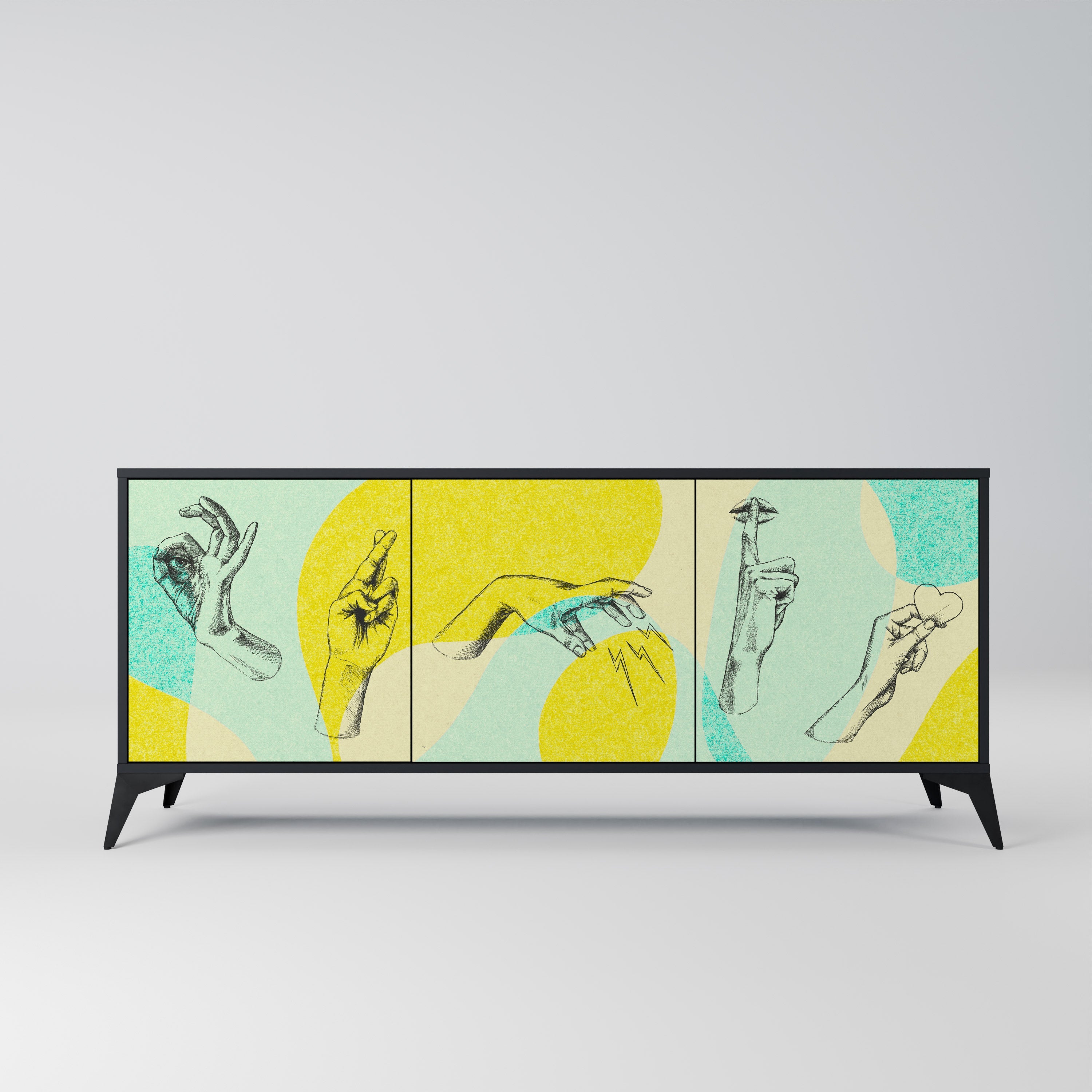 BODY LANGUAGE 3-Door Sideboard in Black Finish