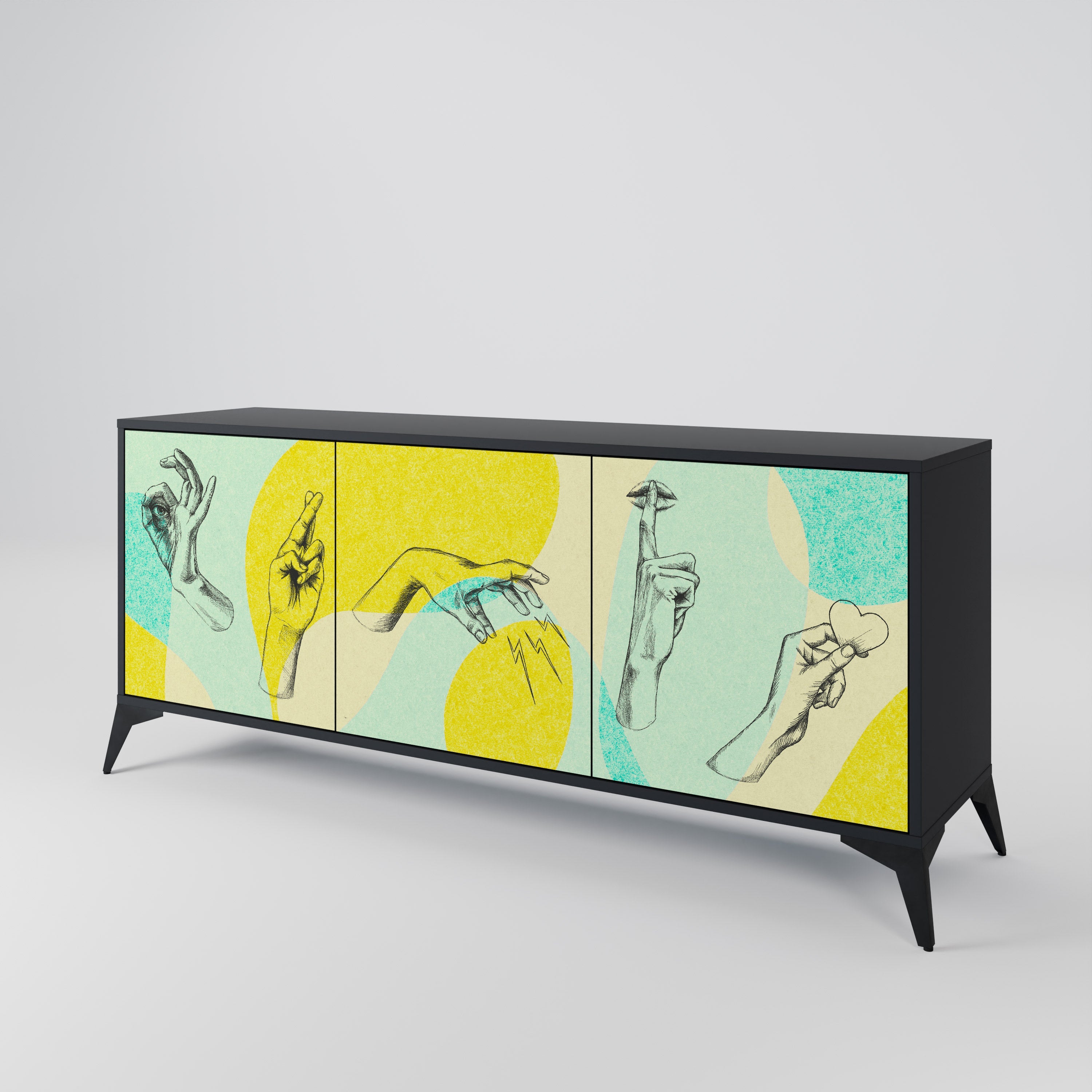 BODY LANGUAGE 3-Door Sideboard in Black Finish