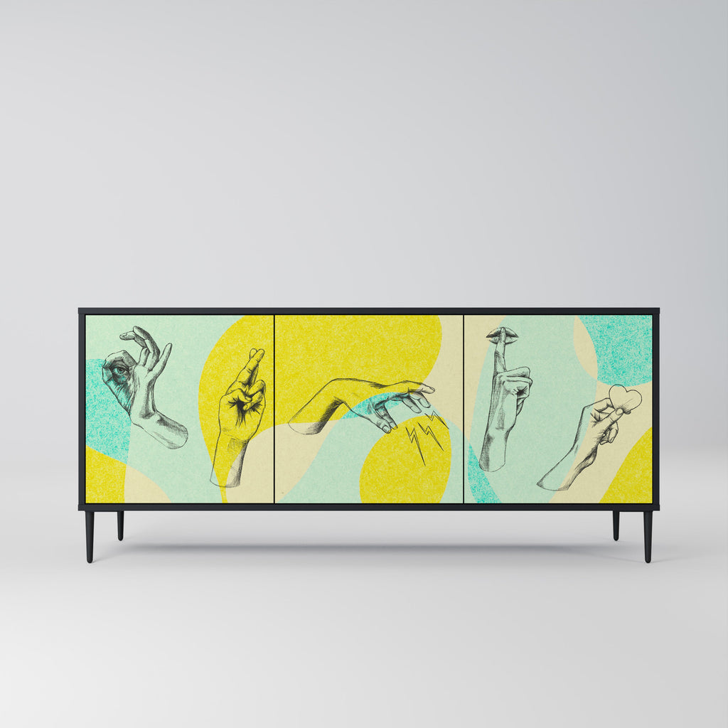 BODY LANGUAGE 3-Door Sideboard in Black Finish