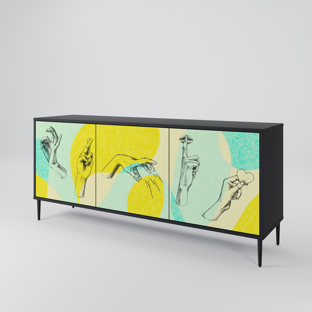 BODY LANGUAGE 3-Door Sideboard in Black Finish