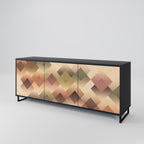 GEOMETRIC FUSION 3-Door Sideboard in Black Finish
