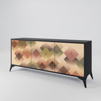 GEOMETRIC FUSION 3-Door Sideboard in Black Finish