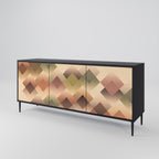 GEOMETRIC FUSION 3-Door Sideboard in Black Finish