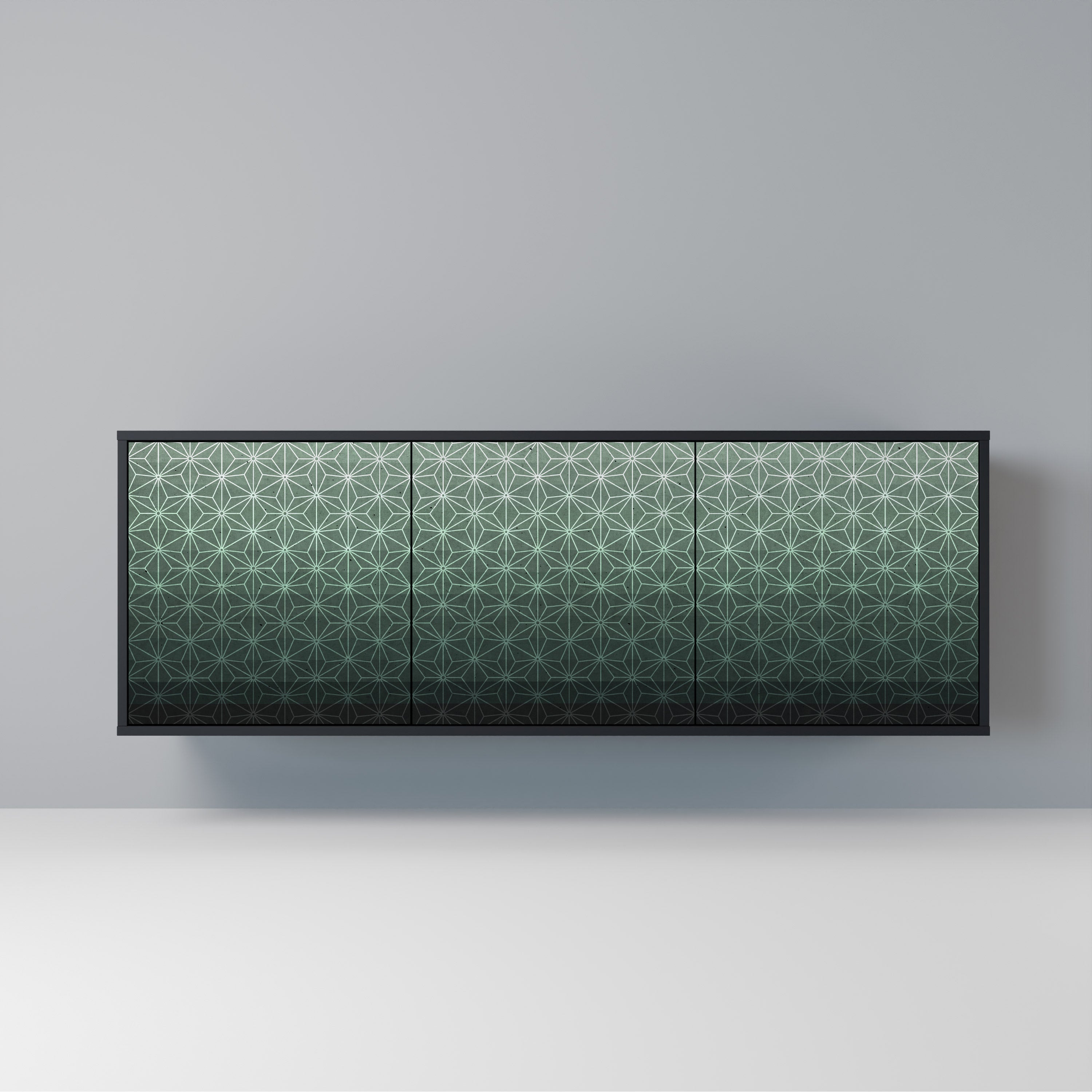 ORNAMENTAL GLIMMER 3-Door Sideboard in Black Finish