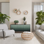 ORNAMENTAL GLIMMER 3-Door Sideboard in Black Finish