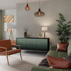 ORNAMENTAL GLIMMER 3-Door Sideboard in Black Finish