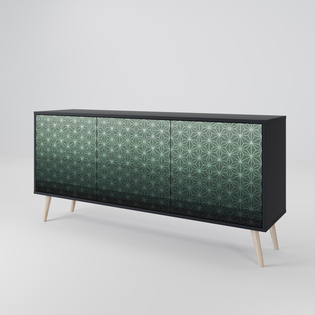 ORNAMENTAL GLIMMER 3-Door Sideboard in Black Finish