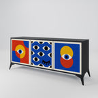 GEOMETRIC EYES 3-Door Sideboard in Black Finish
