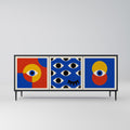 GEOMETRIC EYES 3-Door Sideboard in Black Finish