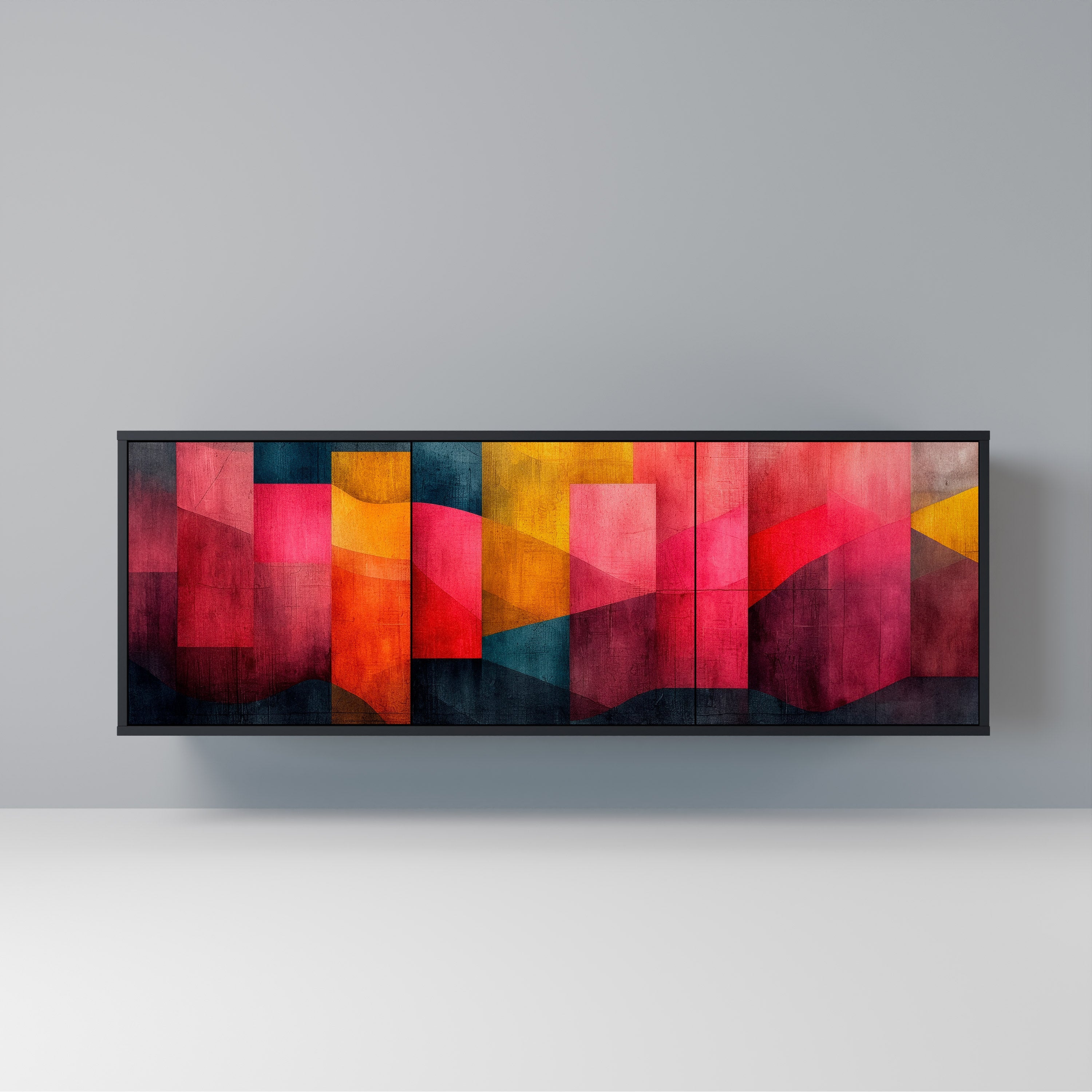 COLORFUL SOUNDS 3-Door Sideboard in Black Finish