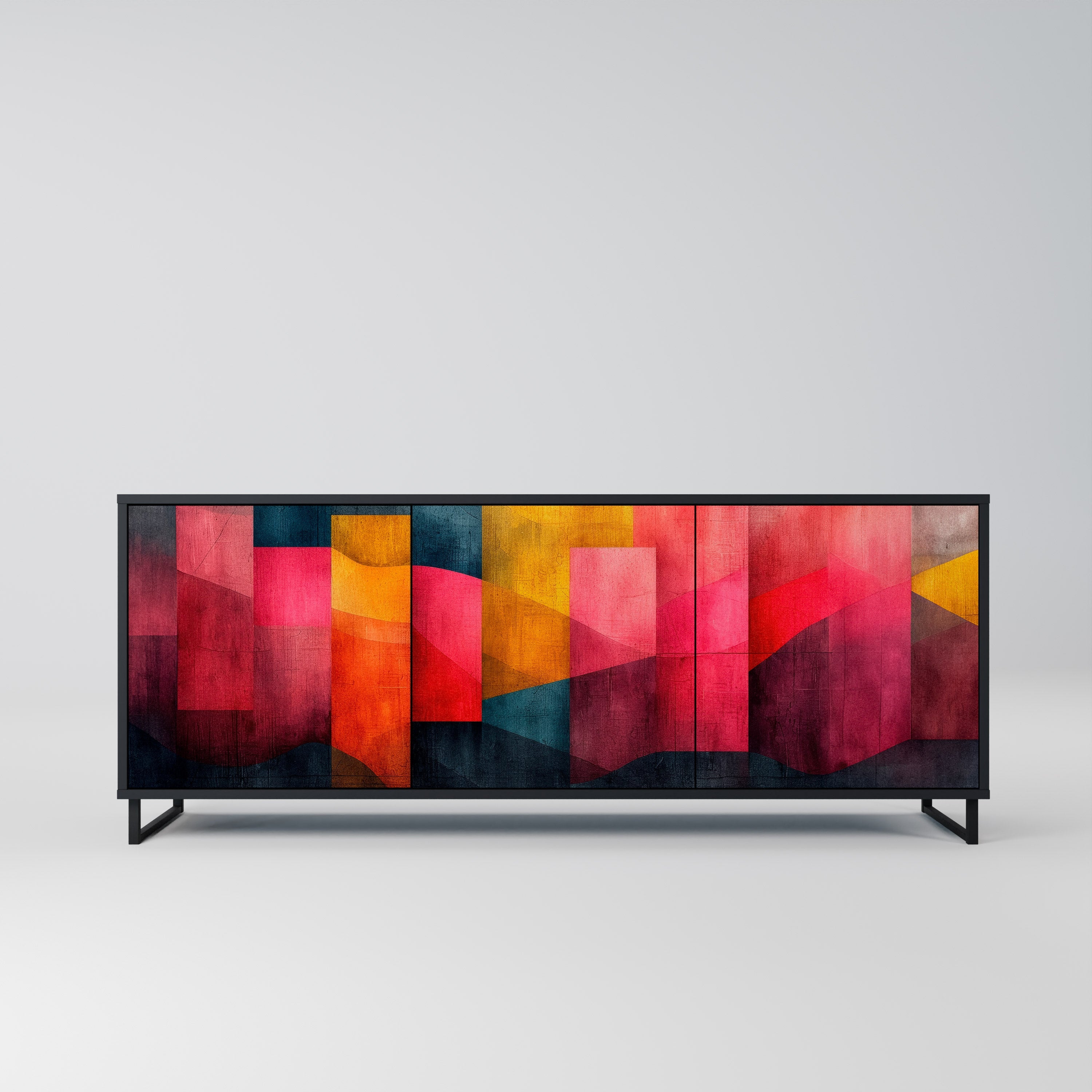 COLORFUL SOUNDS 3-Door Sideboard in Black Finish