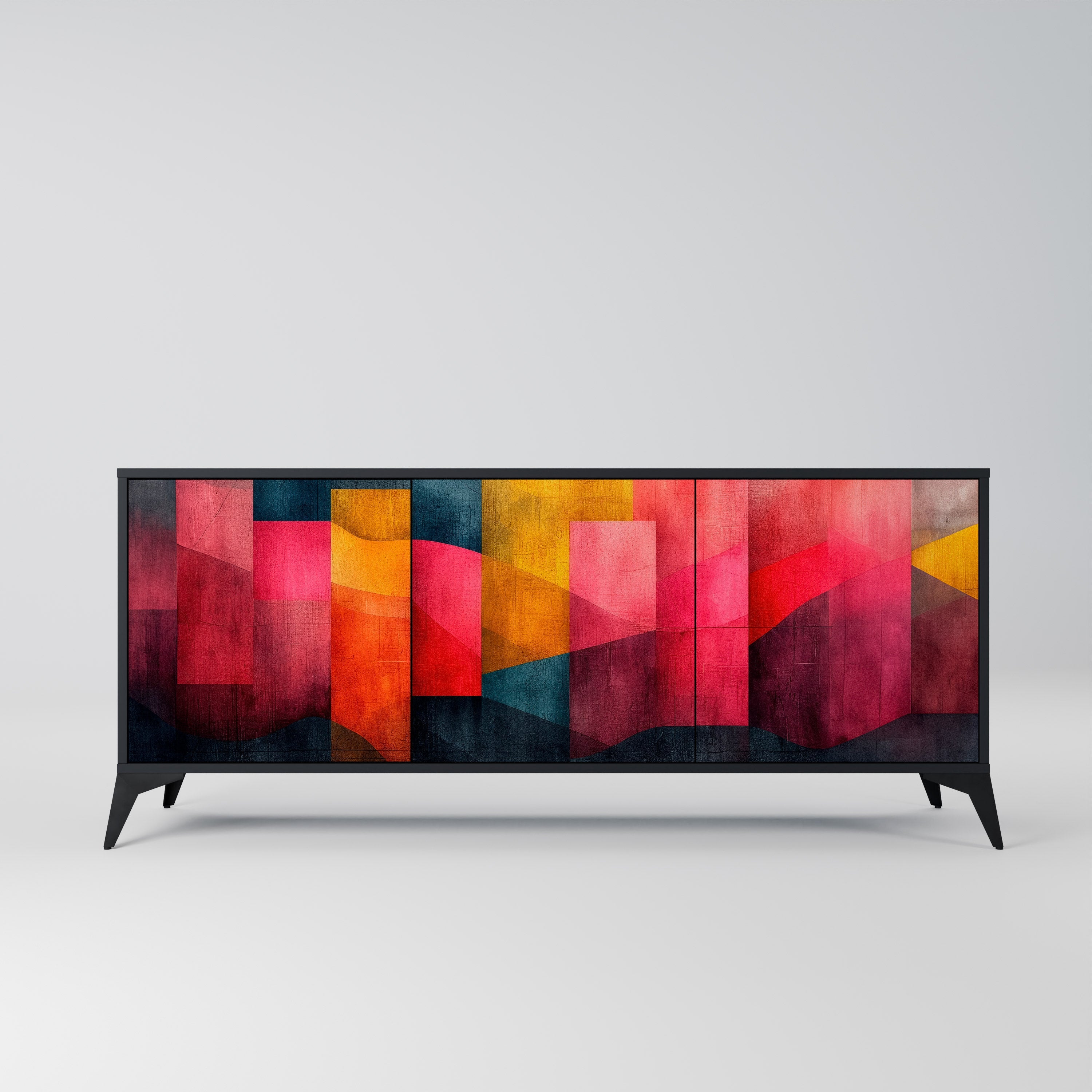 COLORFUL SOUNDS 3-Door Sideboard in Black Finish