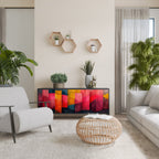 COLORFUL SOUNDS Aparador de 3 Portas em Acabamento Preto