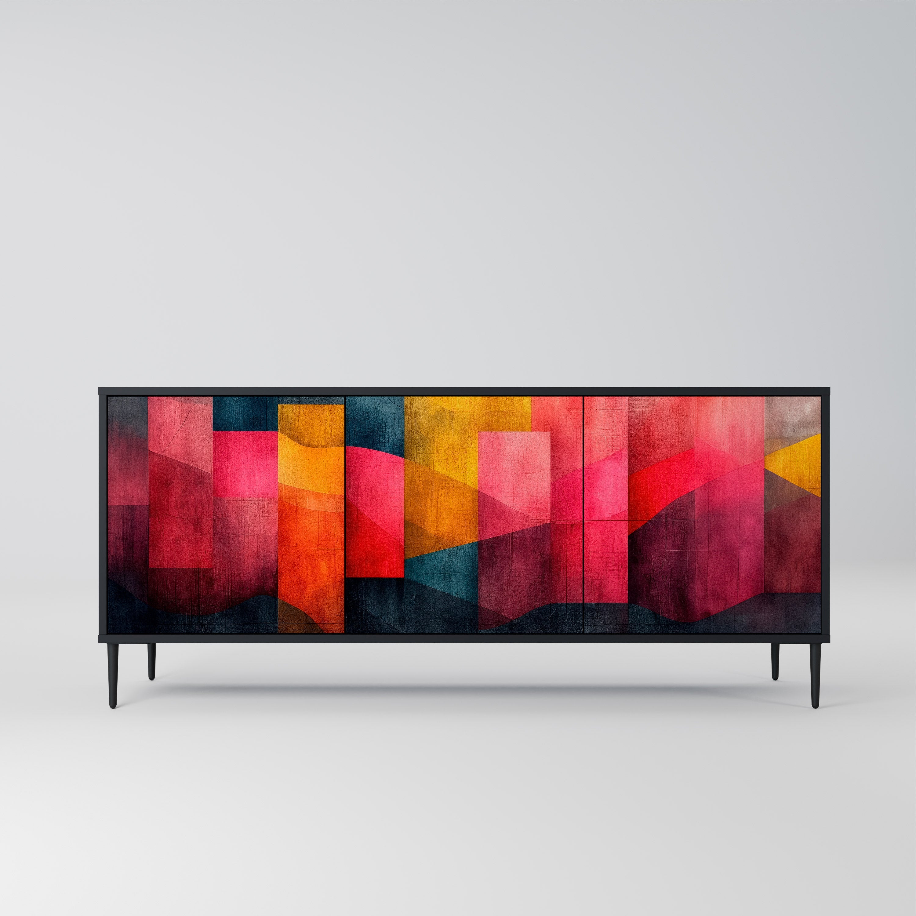 COLORFUL SOUNDS 3-Door Sideboard in Black Finish
