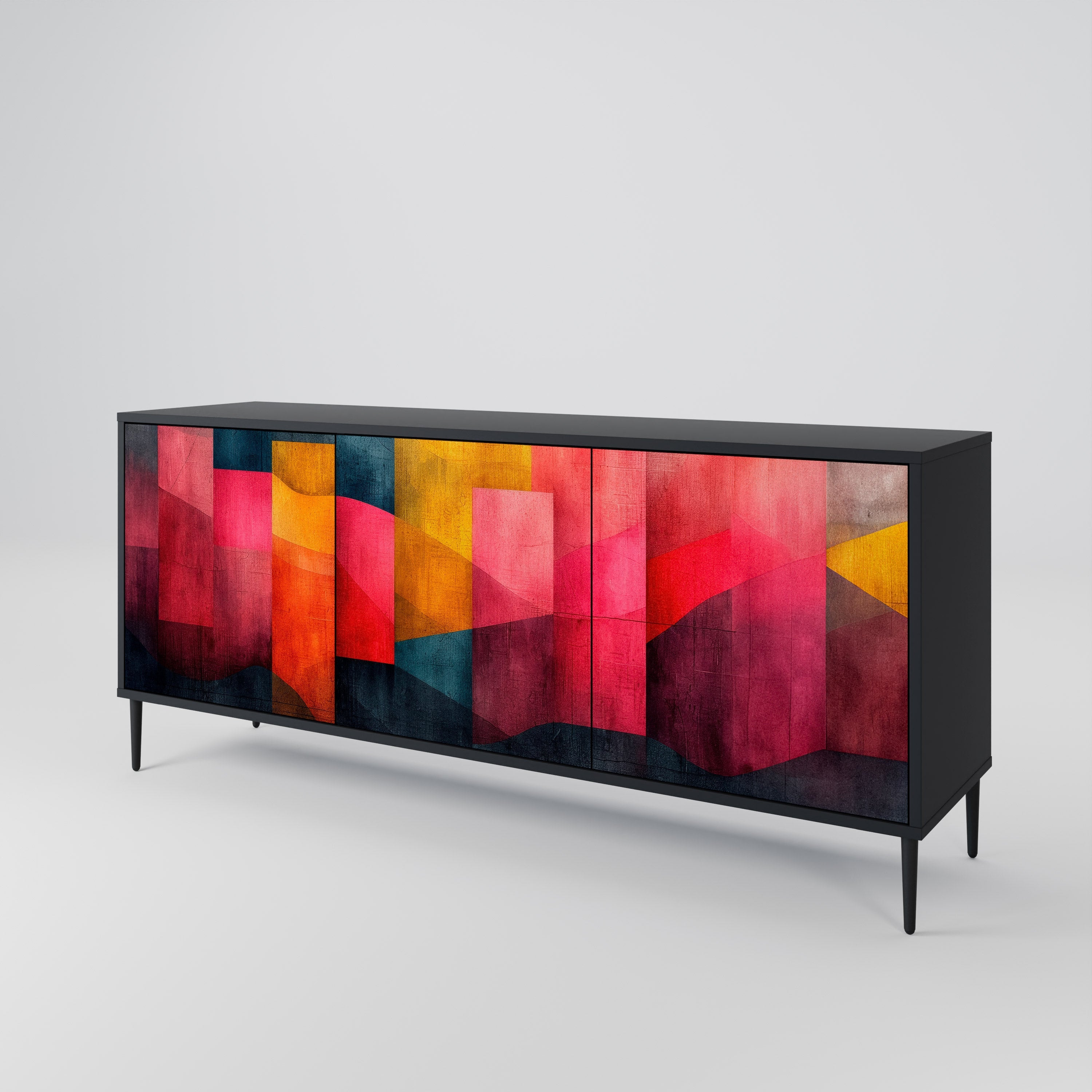 COLORFUL SOUNDS 3-Door Sideboard in Black Finish
