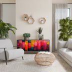 COLORFUL SOUNDS Aparador de 3 Portas em Acabamento Preto