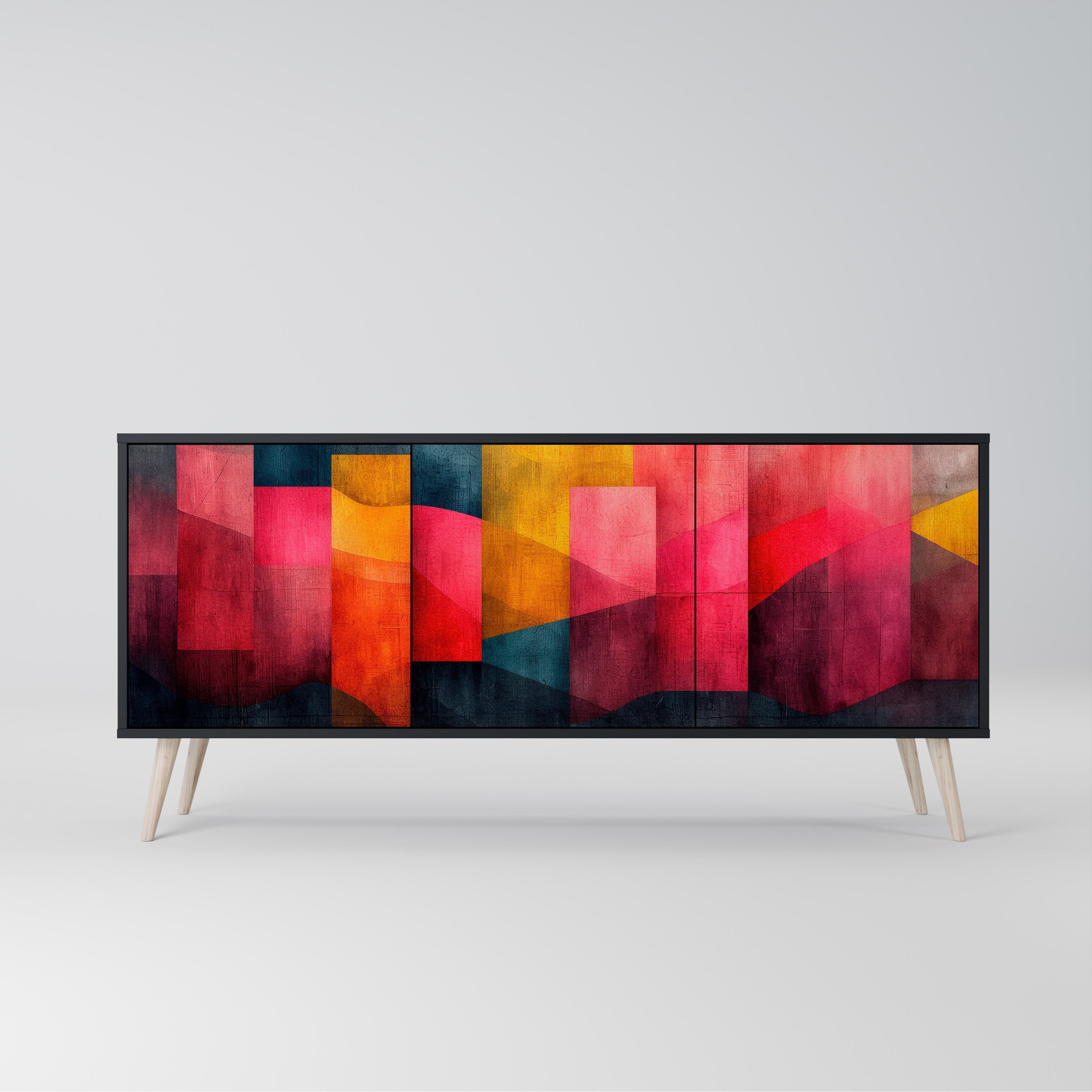 COLORFUL SOUNDS 3-Door Sideboard in Black Finish