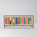 GEOMETRIC SHINE 3-Door Sideboard in Black Finish