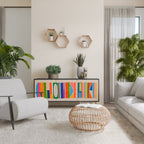 GEOMETRIC SHINE 3-Door Sideboard in Black Finish