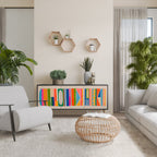 GEOMETRIC SHINE 3-Door Sideboard in Black Finish