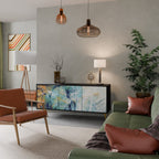 ABSTRACT THOUGHTS Aparador de 3 Portas em Acabamento Preto