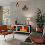 GEOMETRIC PUZZLE 3-Door Sideboard in Black Finish