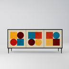 GEOMETRIC PUZZLE 3-Door Sideboard in Black Finish