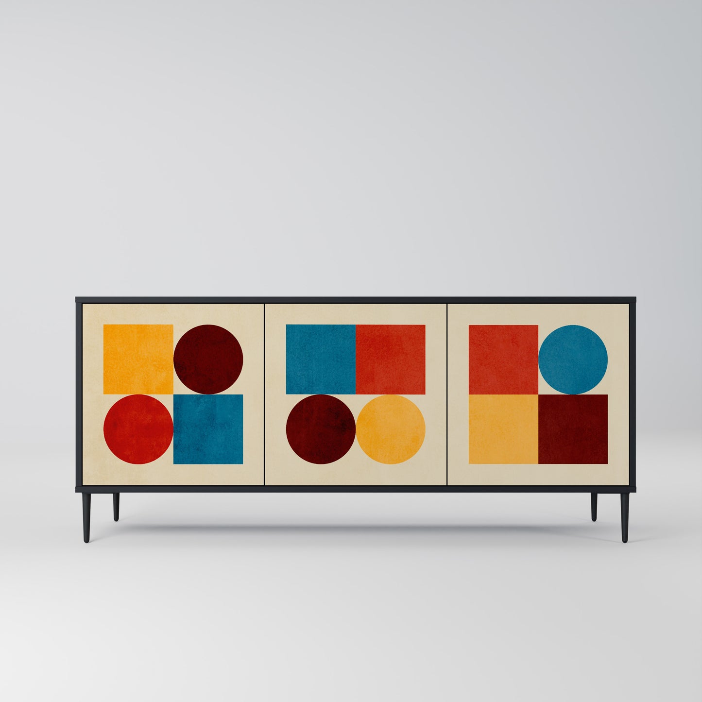 GEOMETRIC PUZZLE Aparador de 3 Portas