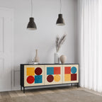 GEOMETRIC PUZZLE 3-Door Sideboard in Black Finish