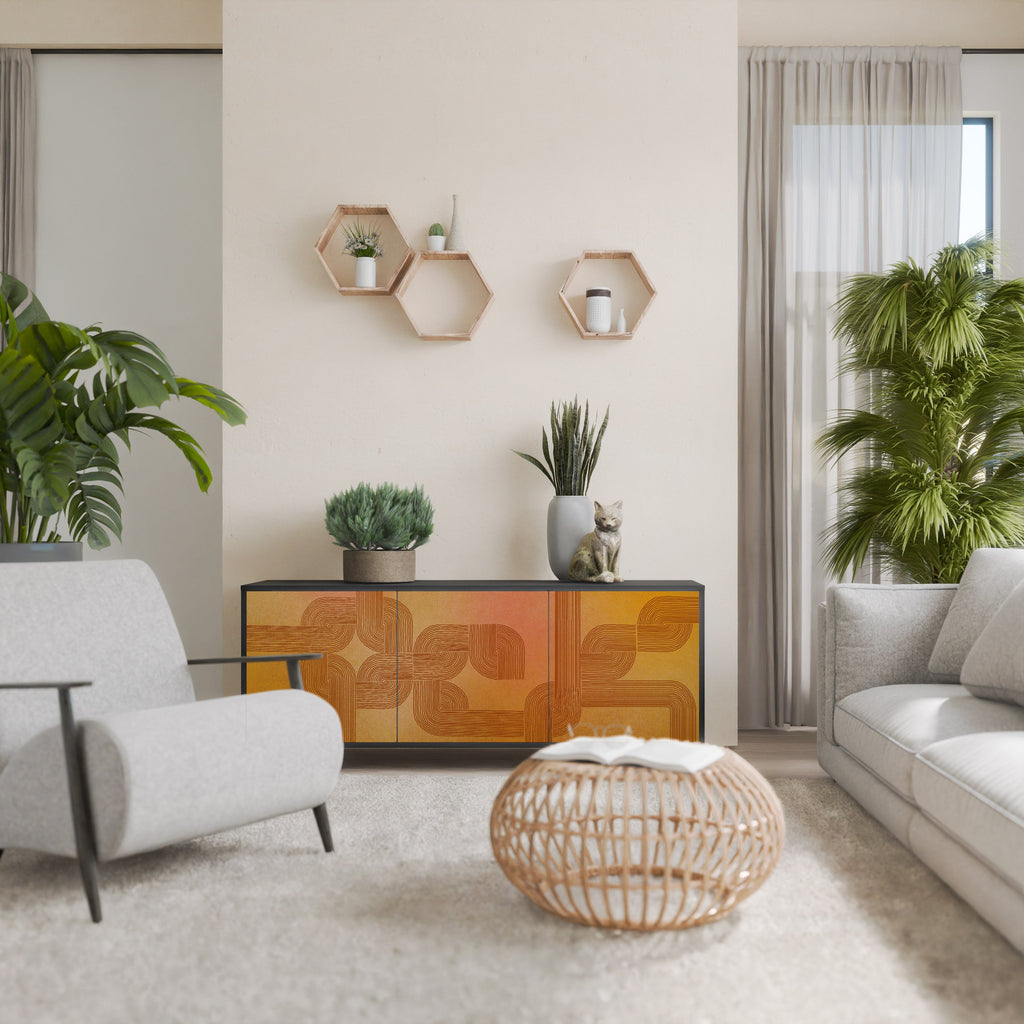 STRENGTHENING RELATION 3-Door Sideboard in Black Finish