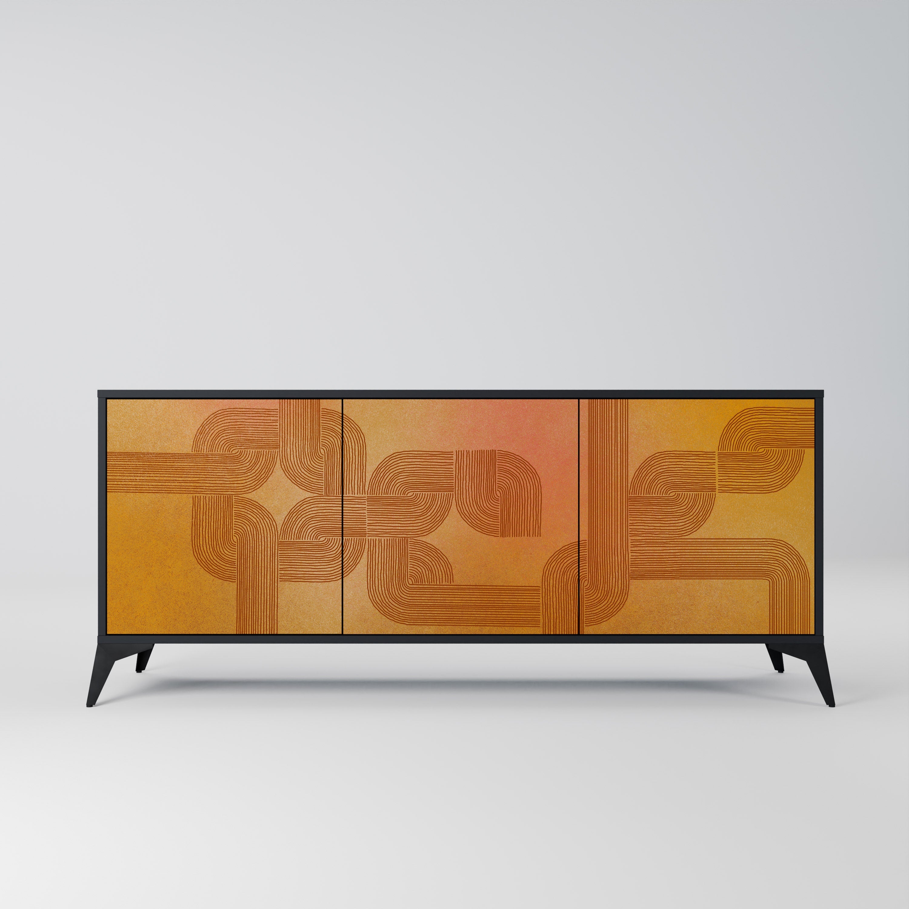 STRENGTHENING RELATION 3-Door Sideboard in Black Finish