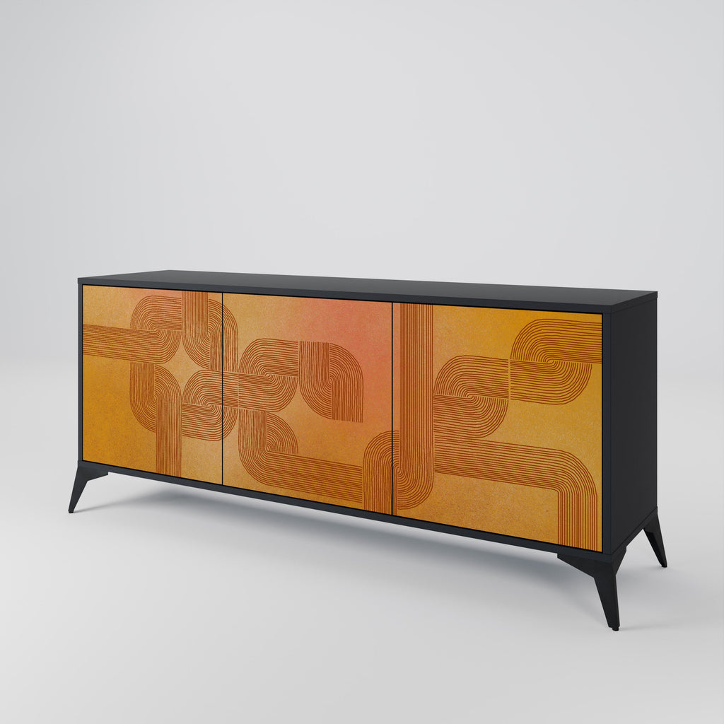 STRENGTHENING RELATION 3-Door Sideboard in Black Finish