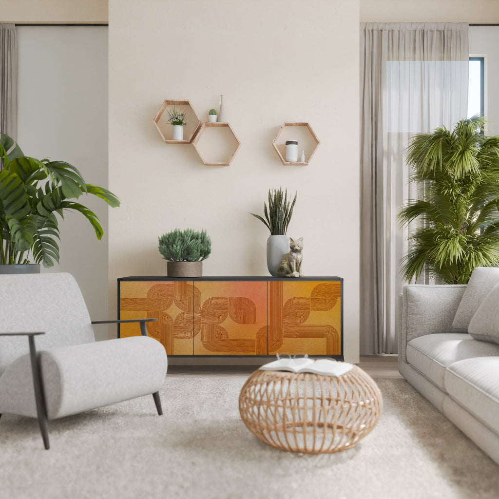 STRENGTHENING RELATION 3-Door Sideboard in Black Finish