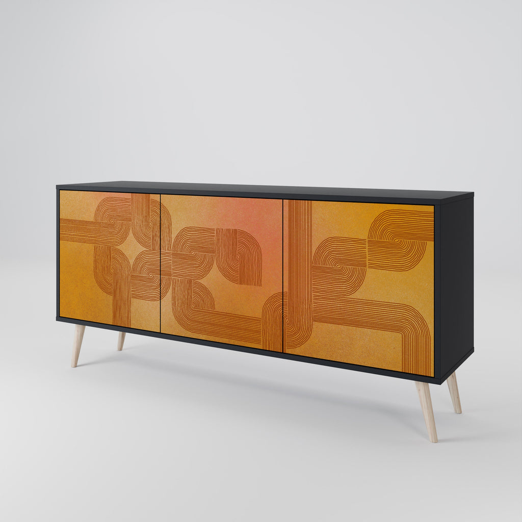 STRENGTHENING RELATION 3-Door Sideboard in Black Finish