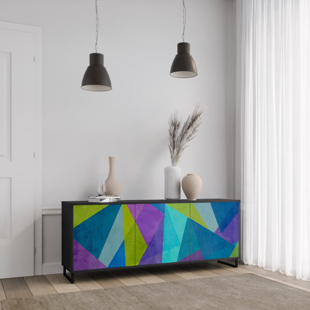 COLD SHOWCASE 3-Door Sideboard in Black Finish