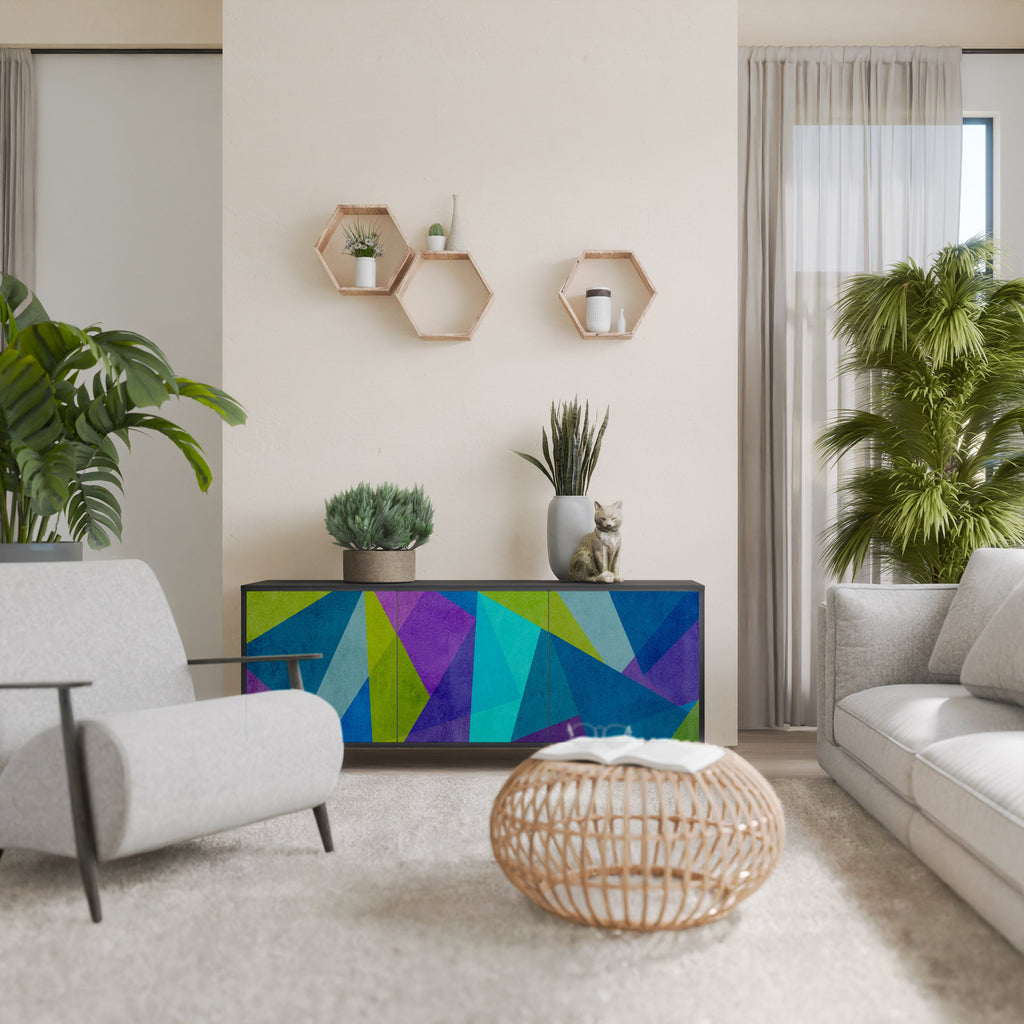 COLD SHOWCASE 3-Door Sideboard in Black Finish