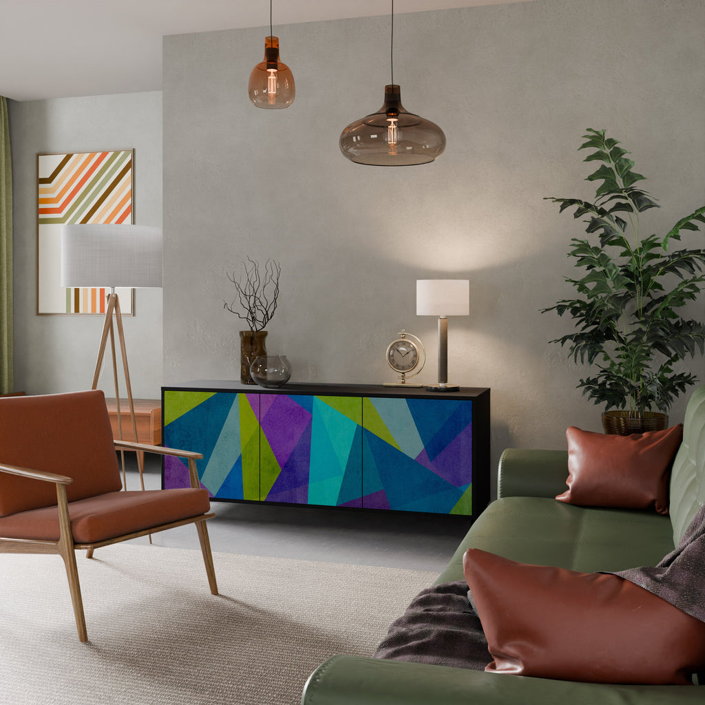 COLD SHOWCASE 3-Door Sideboard in Black Finish