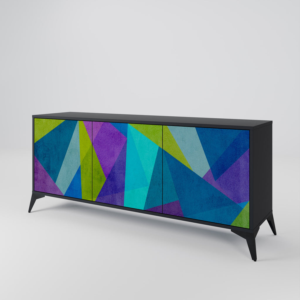COLD SHOWCASE 3-Door Sideboard in Black Finish