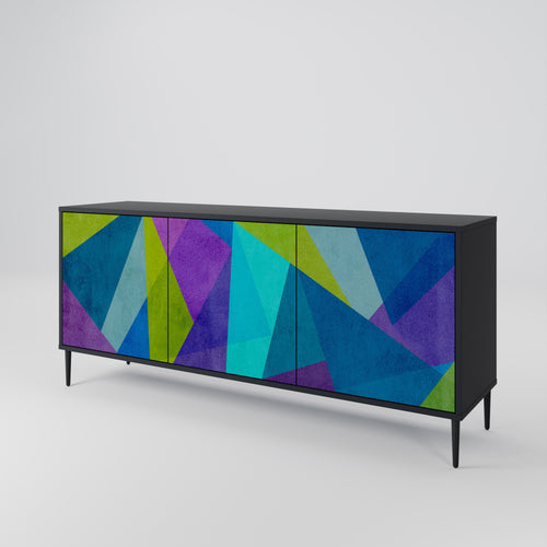 COLD SHOWCASE 3-Door Sideboard in Black Finish