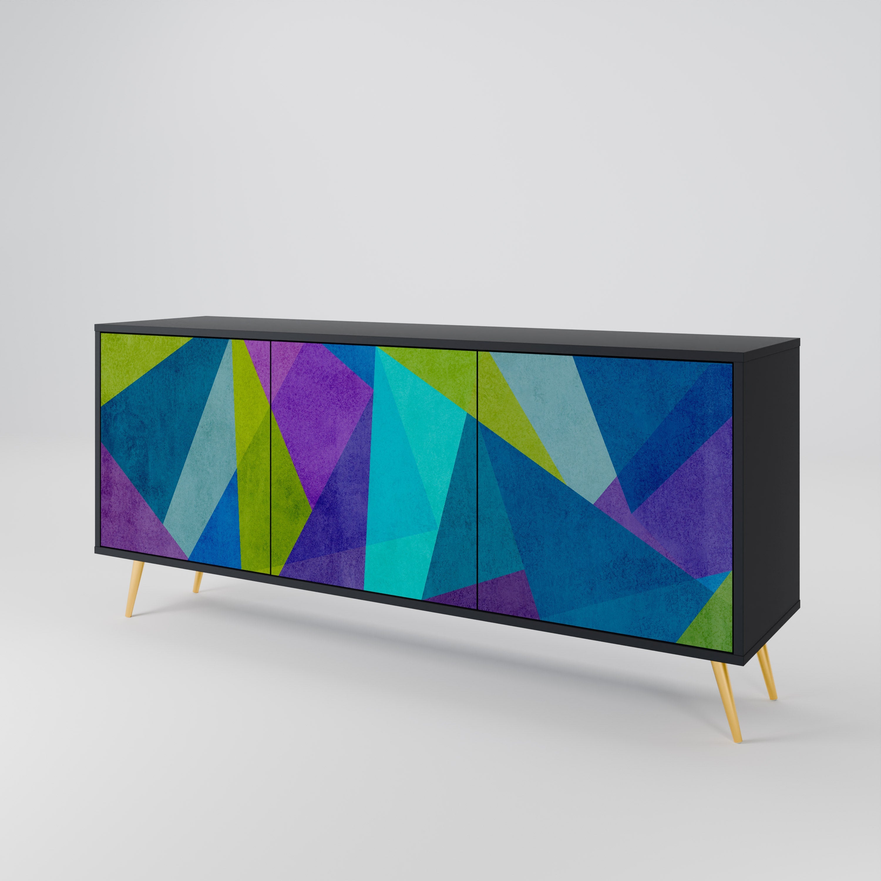 COLD SHOWCASE 3-Door Sideboard in Black Finish