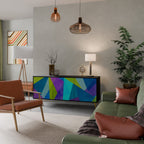 COLD SHOWCASE 3-Door Sideboard in Black Finish